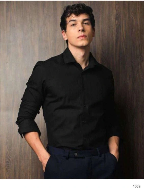 Image Mens Plain Black Full Sleeve Shirts
