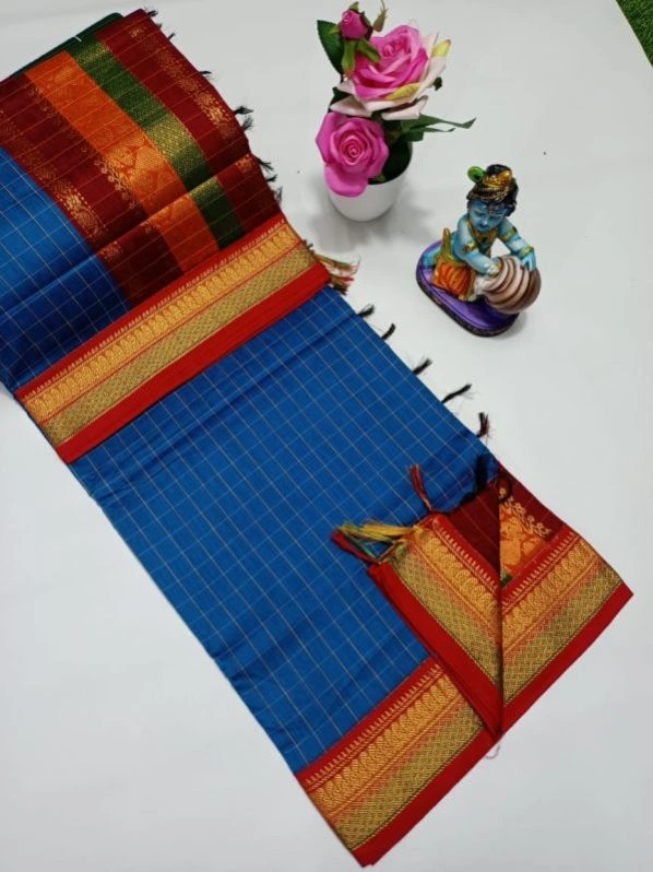 Image Premium Quality Kalyani Checked Cotton Sarees